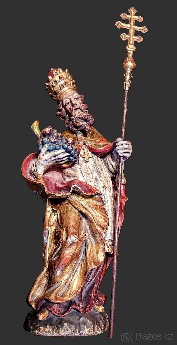 BBAROKNÍ sv. Urban - patron vinařů - mistrovská dřevořezba