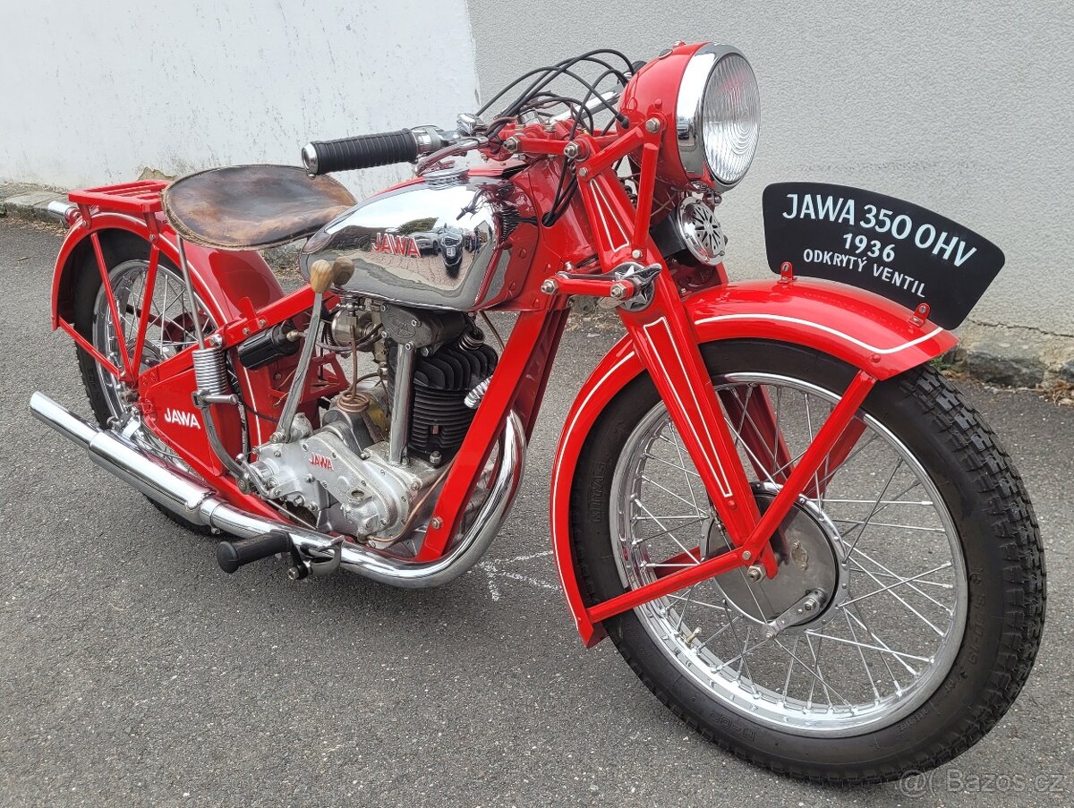Jawa 350 ohv, rok 1936, odkryté ventily