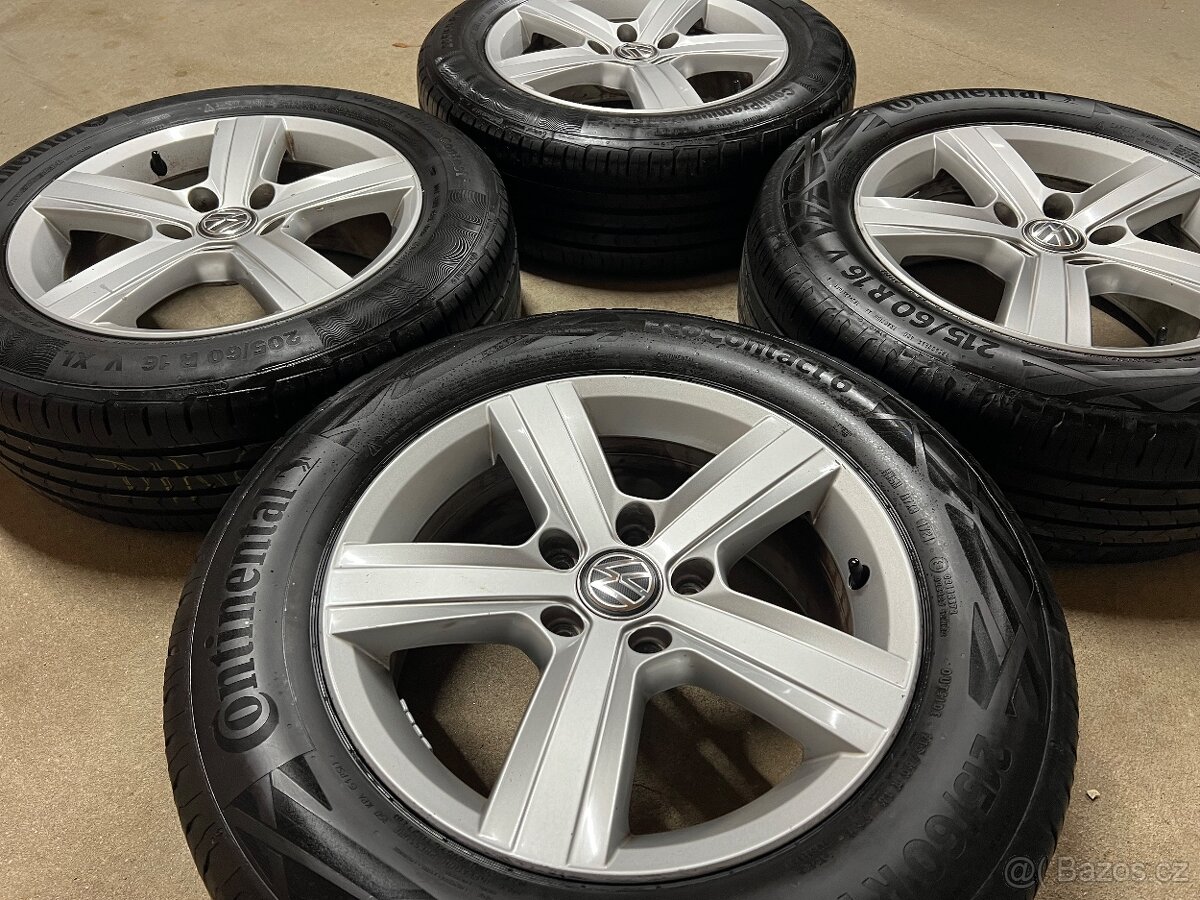 Originální letní alu VW 205/60R16, Continental 5,5mm