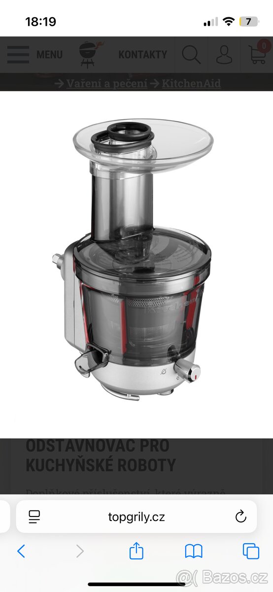 KITCHENAID NÍZKOOTÁČKOVÝ ODŠŤAVŇOVAČ