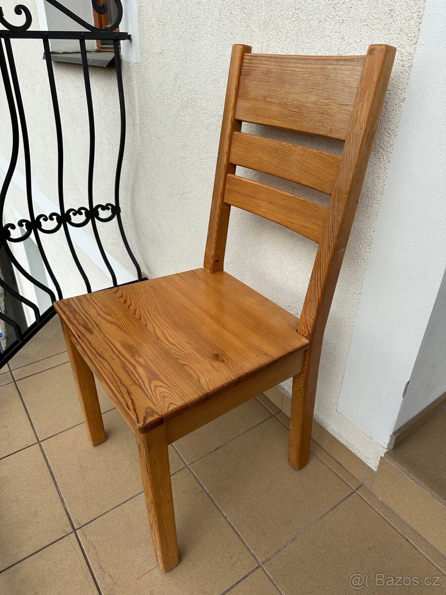 Dřevěné židle masiv borovice x4