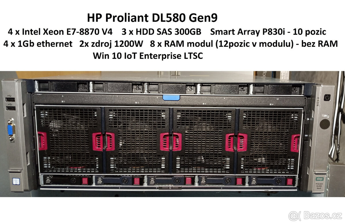 Server HP Proliant DL580 generace 9, Intel Xeon E7-8870 V4