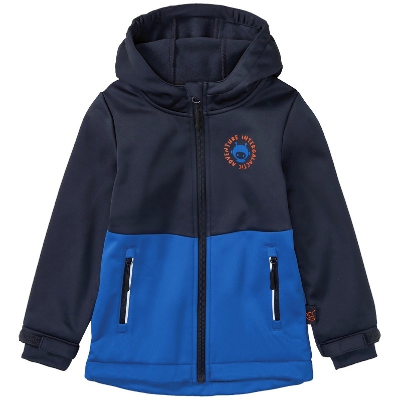 ☘️ SOFTSHELLOVÁ BUNDA modrá s mimozemšťanem vel. 110/116 ☘