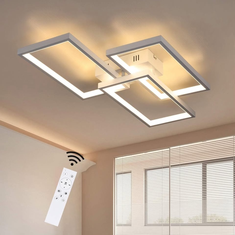 Bílé moderní stropní stmívatelné LED svítidlo - obdélníky