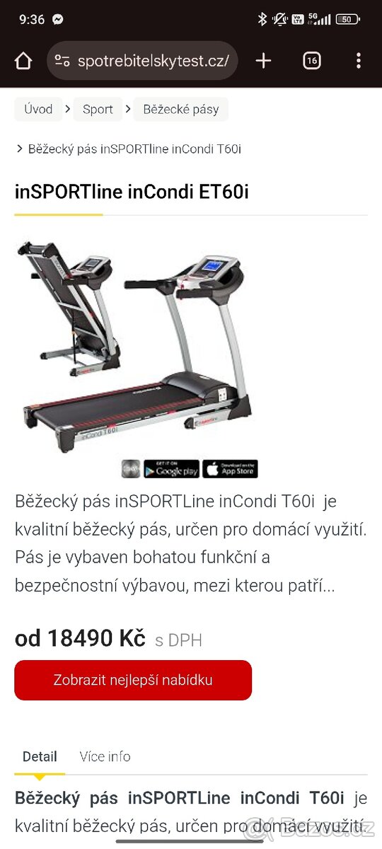 Běžecký pás Insportline inCondi t60i