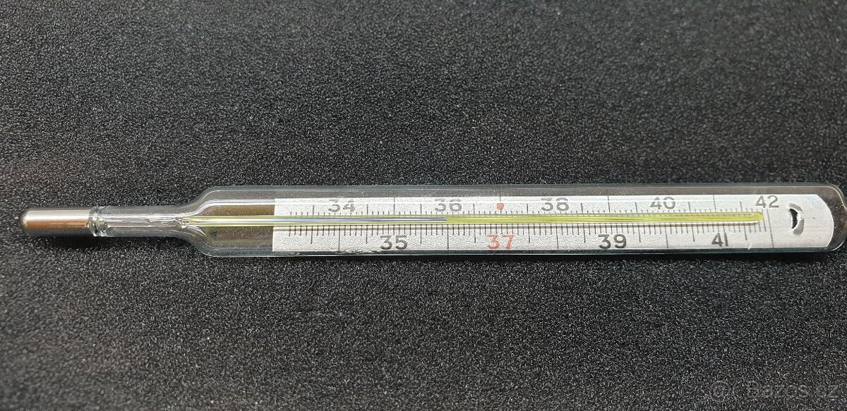 RTUŤOVÝ TEPLOMĚR LÉKAŘSKÝ NORMOVANÉ RETRO