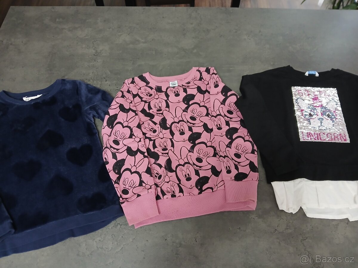 Dívčí mikiny zn. HM, Disney, Mayoral 134/140