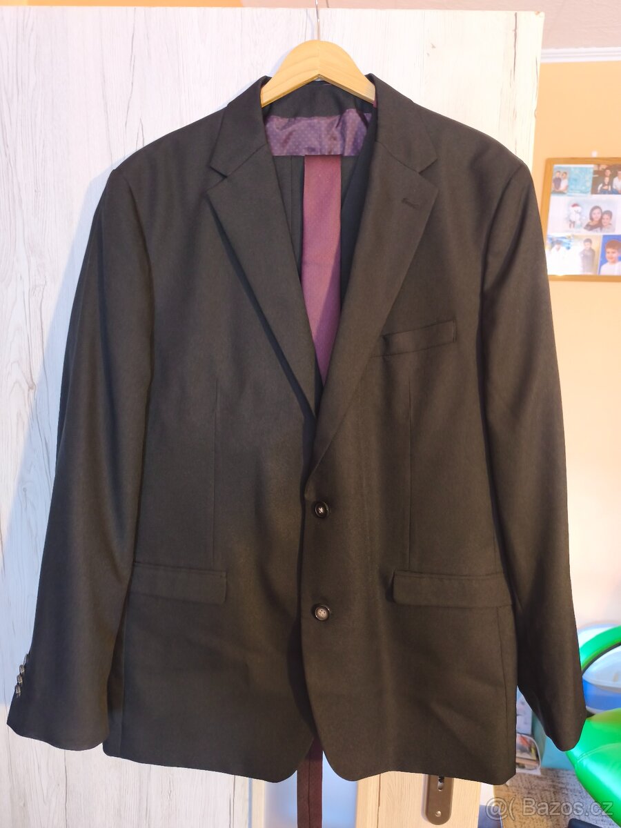 Pánský oblek černý 4dílný NOVÝ vel.54