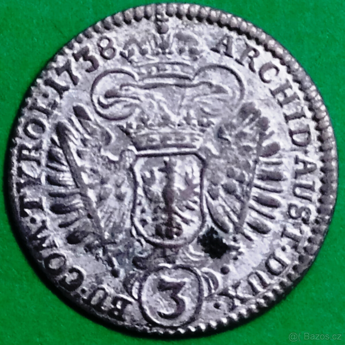 3. Krejcar 1738 HALL KAREL VI. hledaná mince