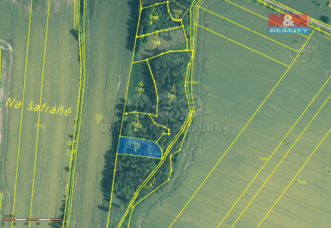 Prodej lesa, 2080 m², Skály