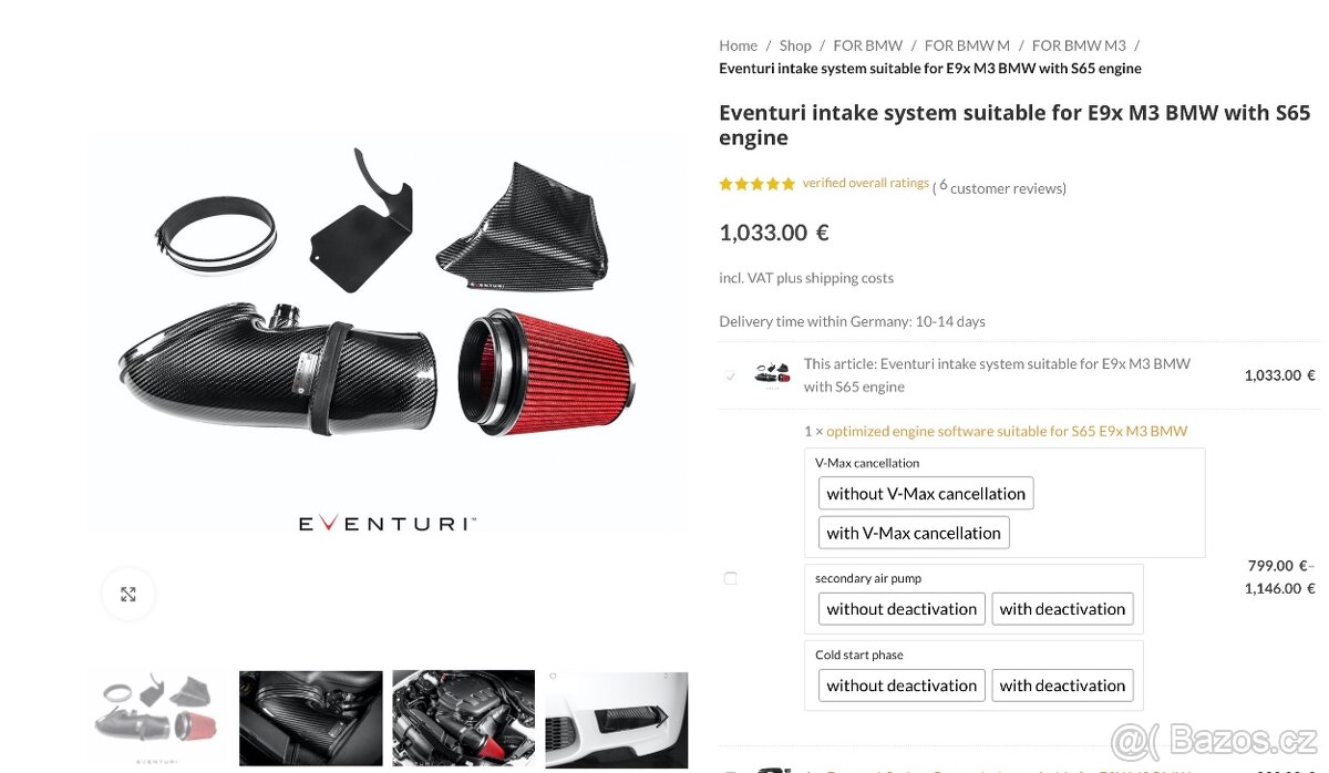 BMW E9X M3- Eventuri carbon air box NOVÉ