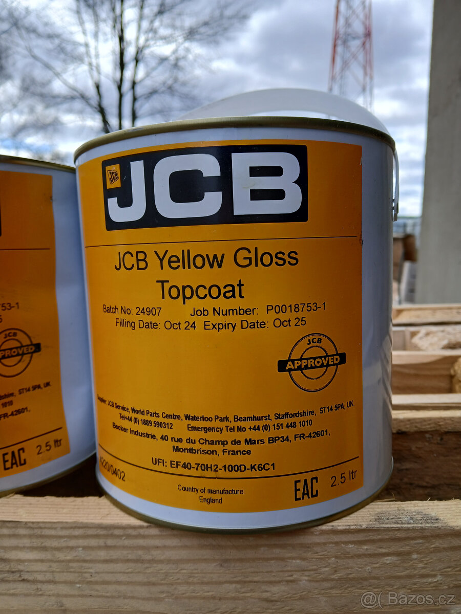 Barva originál JCB - 2,5 L + sprej pro stroje JCB