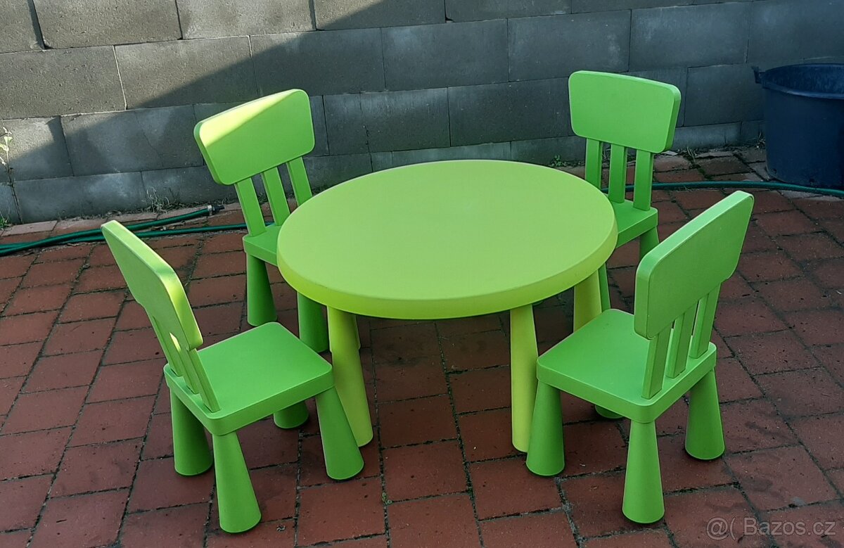 Dětský nábytek stůl 4x židle IKEA