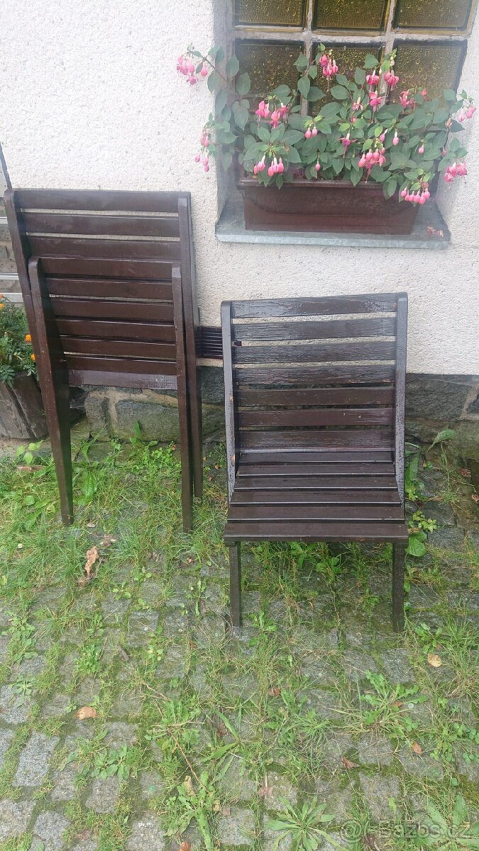 Židle zahradní dřevěná
