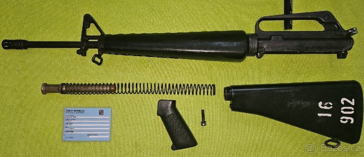 Adaptér - M16A1 upper + pažba, pažbička, buffer, pružina