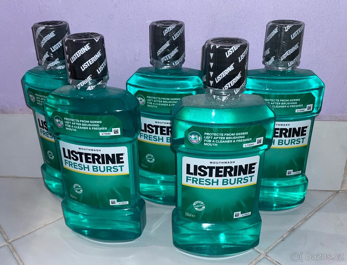 5x ústní voda Listerine Fresh Burst 500 ml