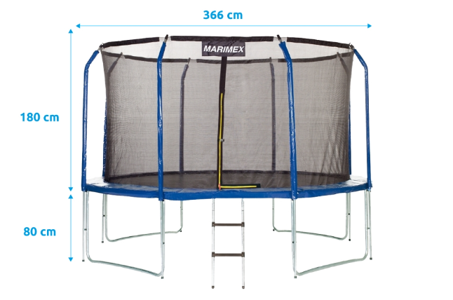 Trampolína Marimex 366 cm + ochranná síť + schody