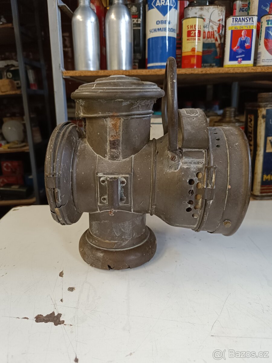 Velká karbidové lampa Bleriot 1900, nález necisteno