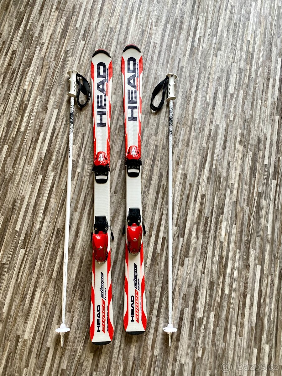 Dětské carvingové lyže HEAD 126cm + hůlky
