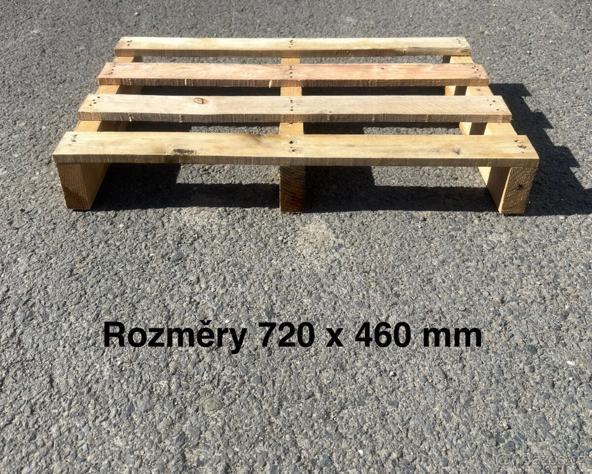 Palety o rozměrech 800 x 500 mm, 720 x 460 mm