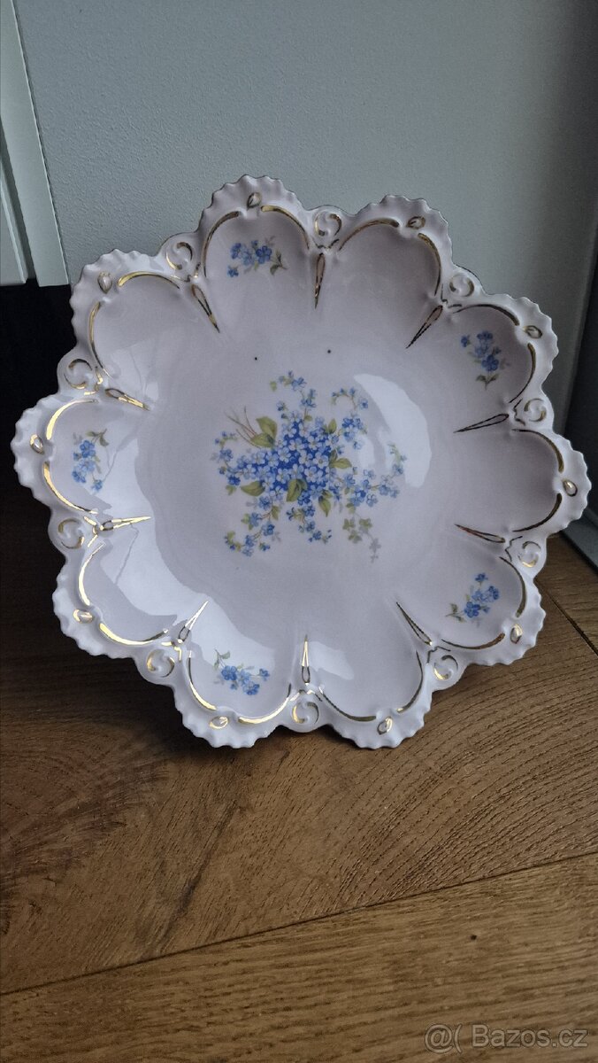 H&C – růžový porcelán nástolec / mísa Lenka