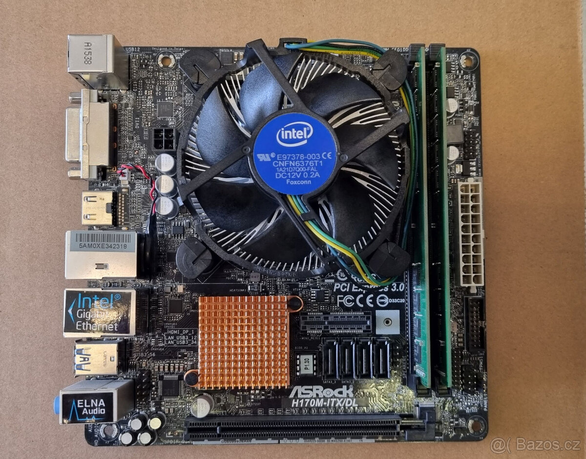 AsRock H170M-ITX/DL, Intel Core i3-7100, 16GB DDR4 ECC RAM