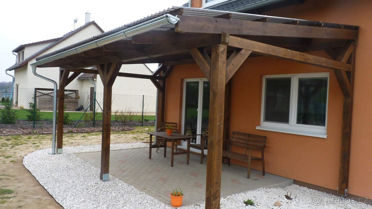 Pergola 6x4m, přístřešek stání pro auto, posezení