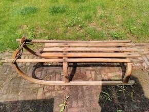 Retro sáňky dřevěné