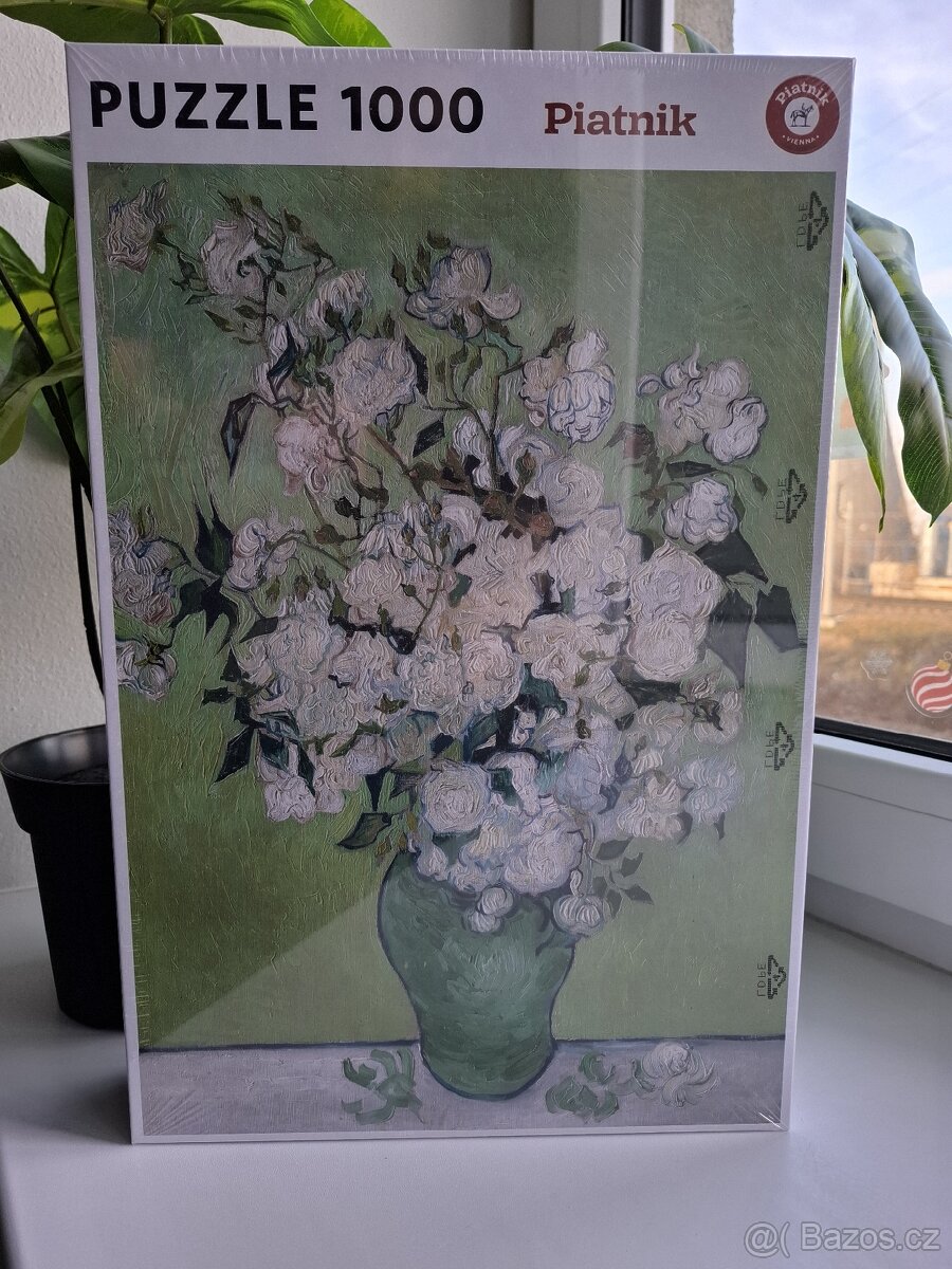 Puzzle Piatnik - Váza s růžemi od Vincenta van Gogha.