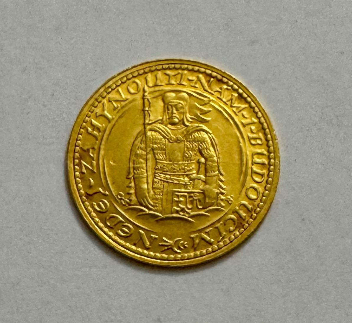 ZLATÝ ČESKOSLOVENSKÝ DUKÁT 1932 S RAŽEBNÍM LESKEM