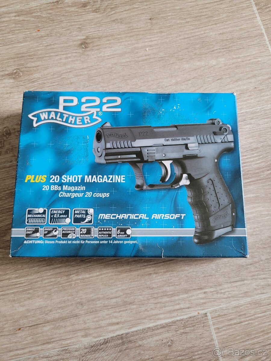 Nová hračka-airsoft Walther P22, kuličková