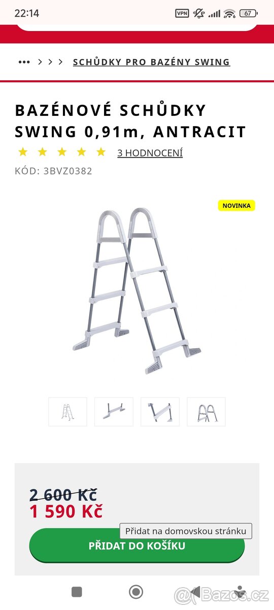 NOVÉ schůdky k bazénu