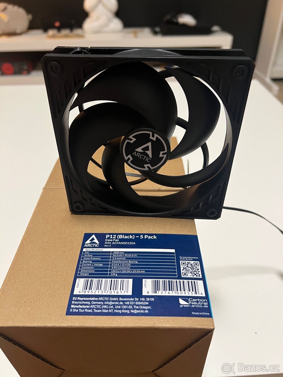 arctic p12 (black) - 5 pack větráky do počítače