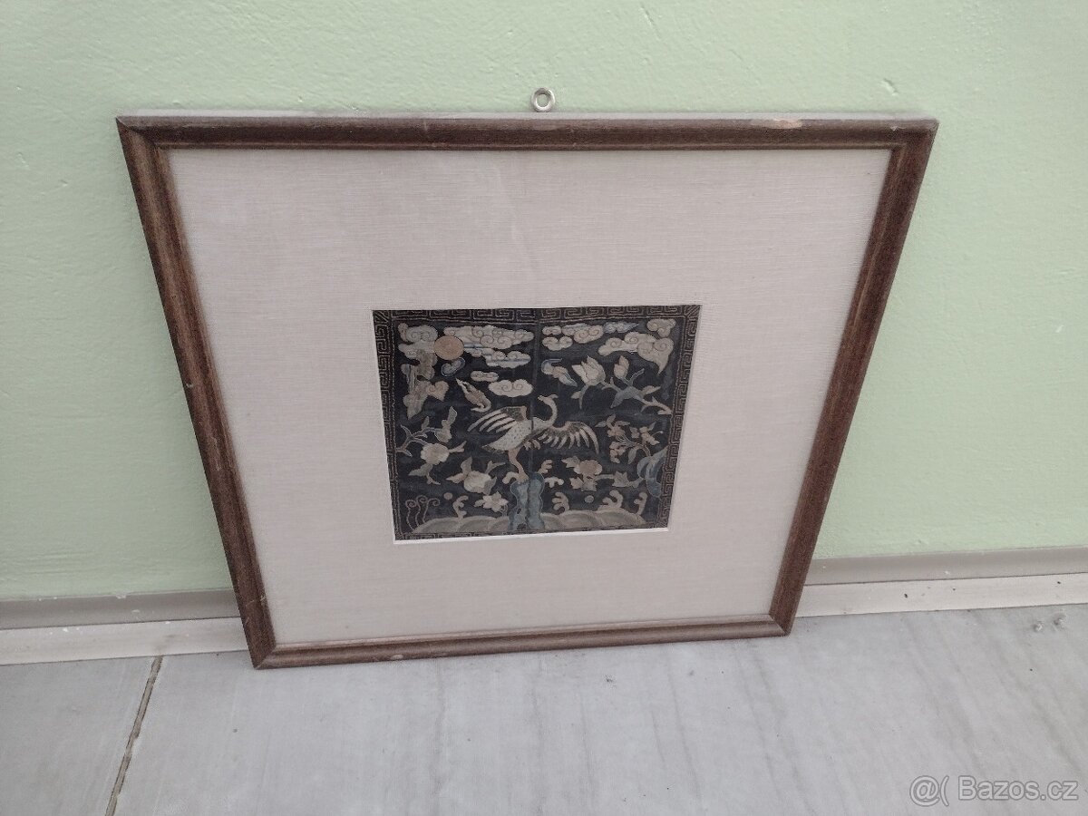 Čínská starožitná výšivka - odznak