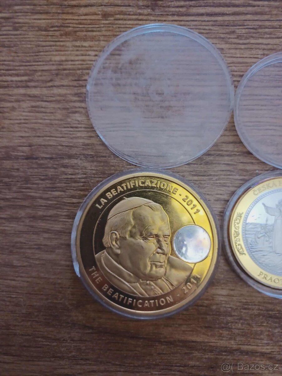 Pamětní mince zlacené..4ks