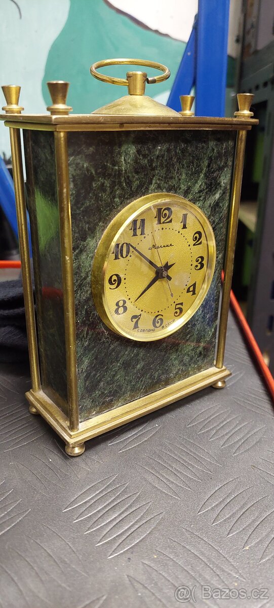 Ruské hodiny mosaz-mramor