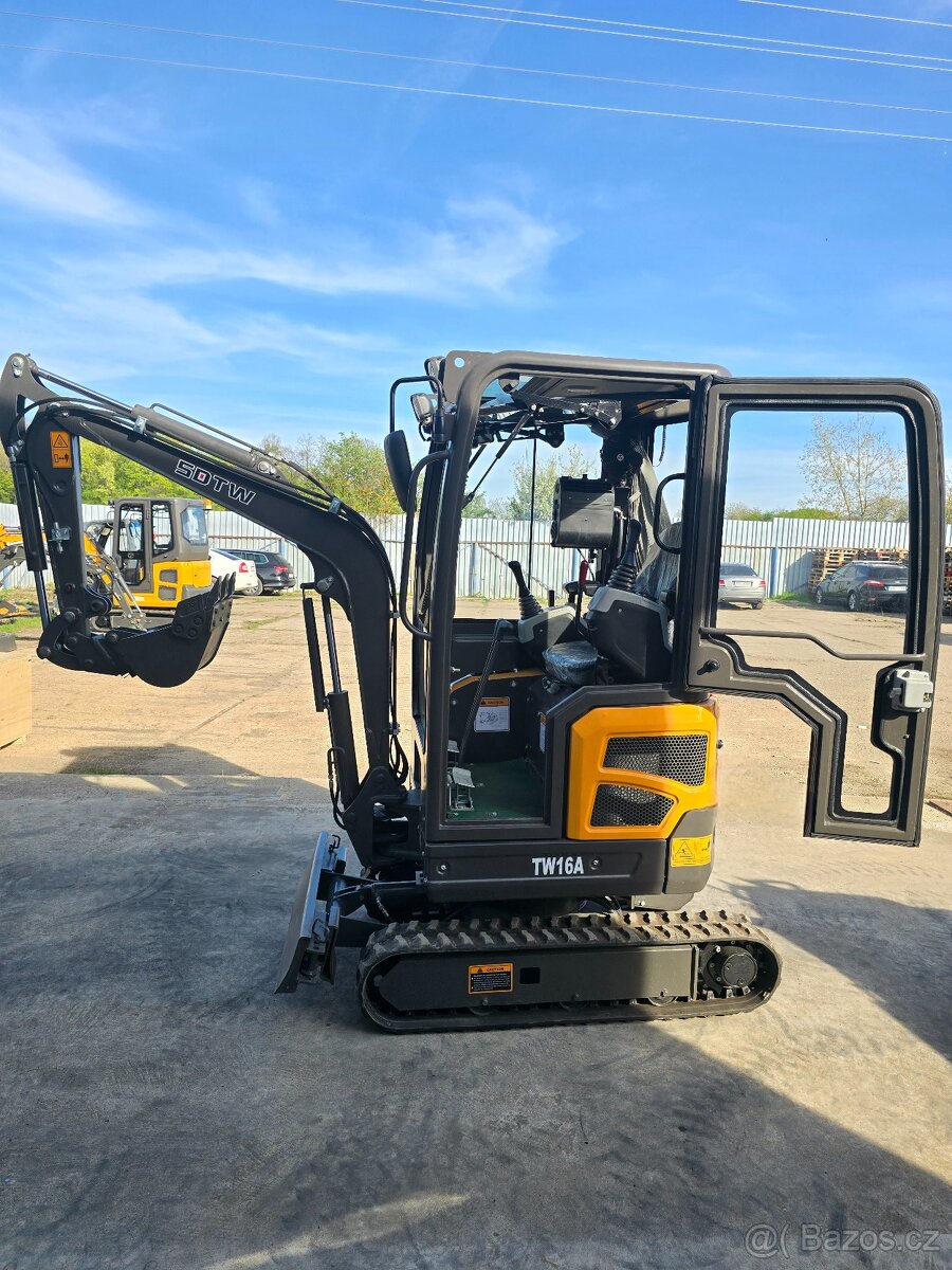 Bagr TW16A, minibagr 1.6t, KUBOTA - 3 válce