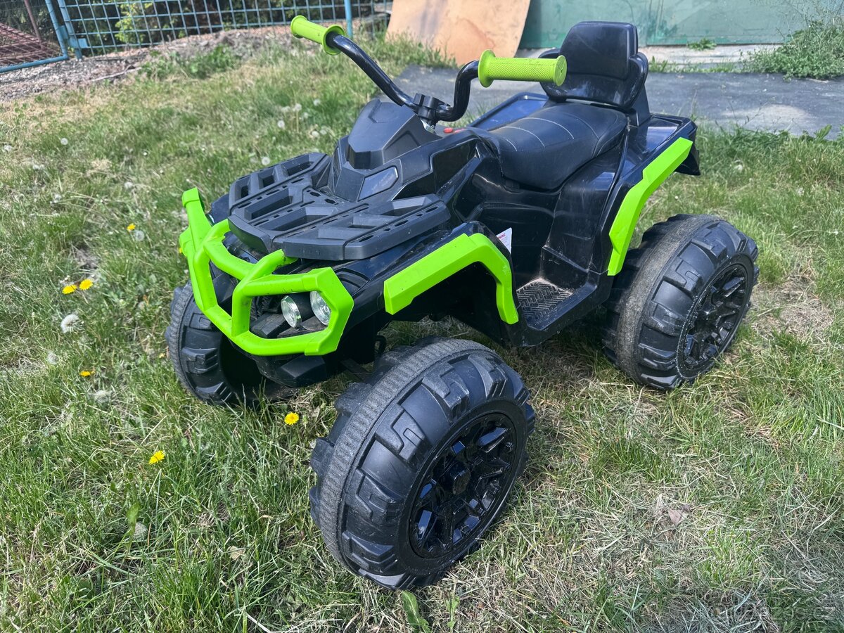 Dětské elektrická čtyřkolka černo-zelená