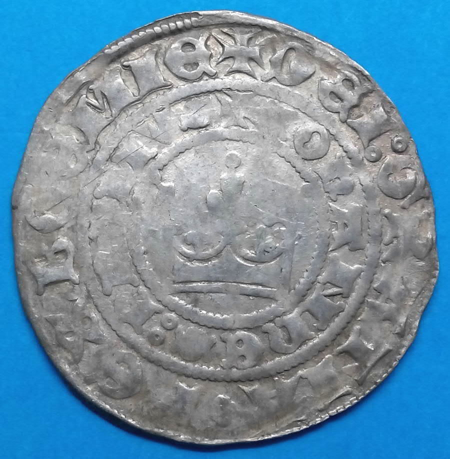 Stříbrná mince 14. stol. Jan Lucemburský
