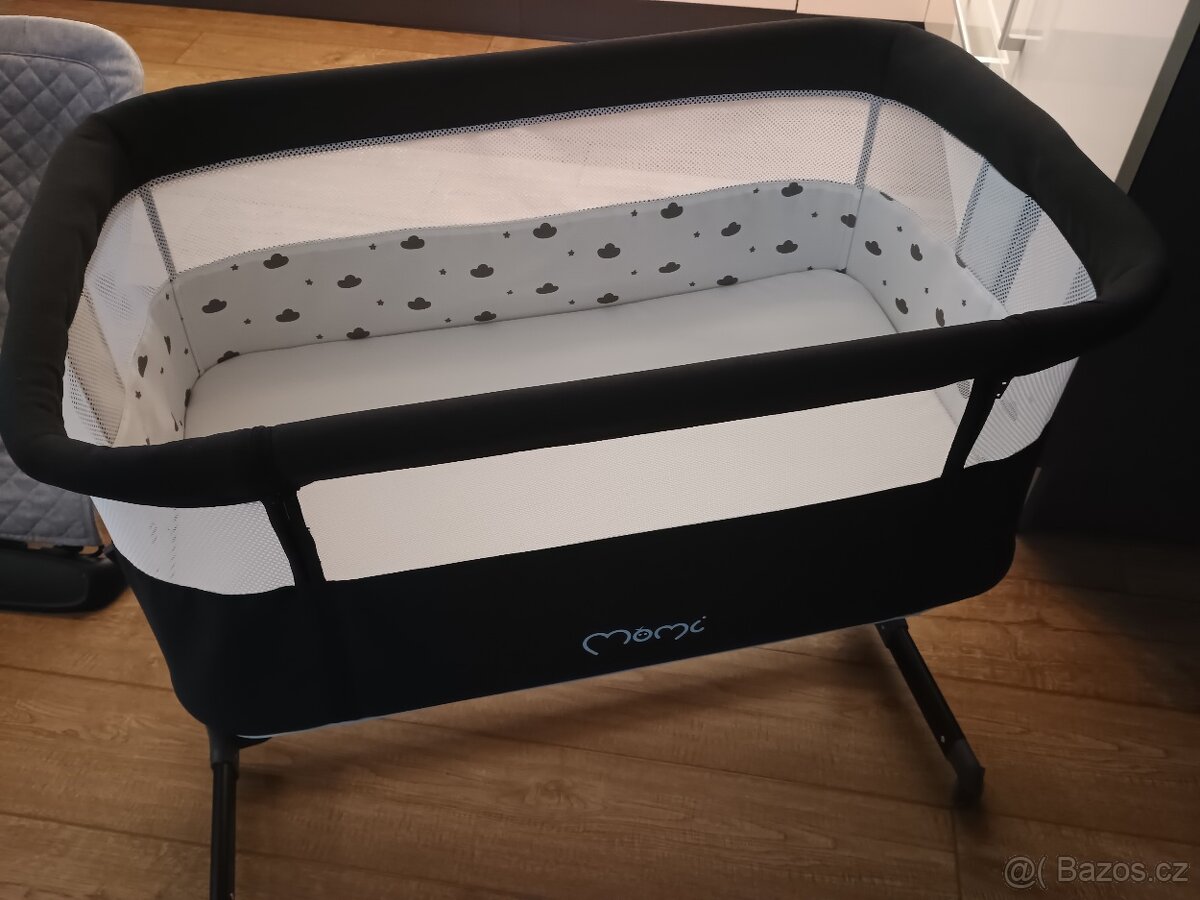 MoMi Revo Přídavná Postýlka 2v1 Tmavě Šedá