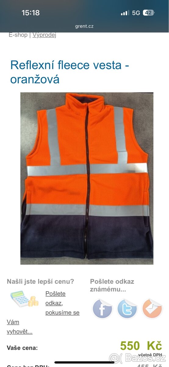 Grent fleece vesta vel. M