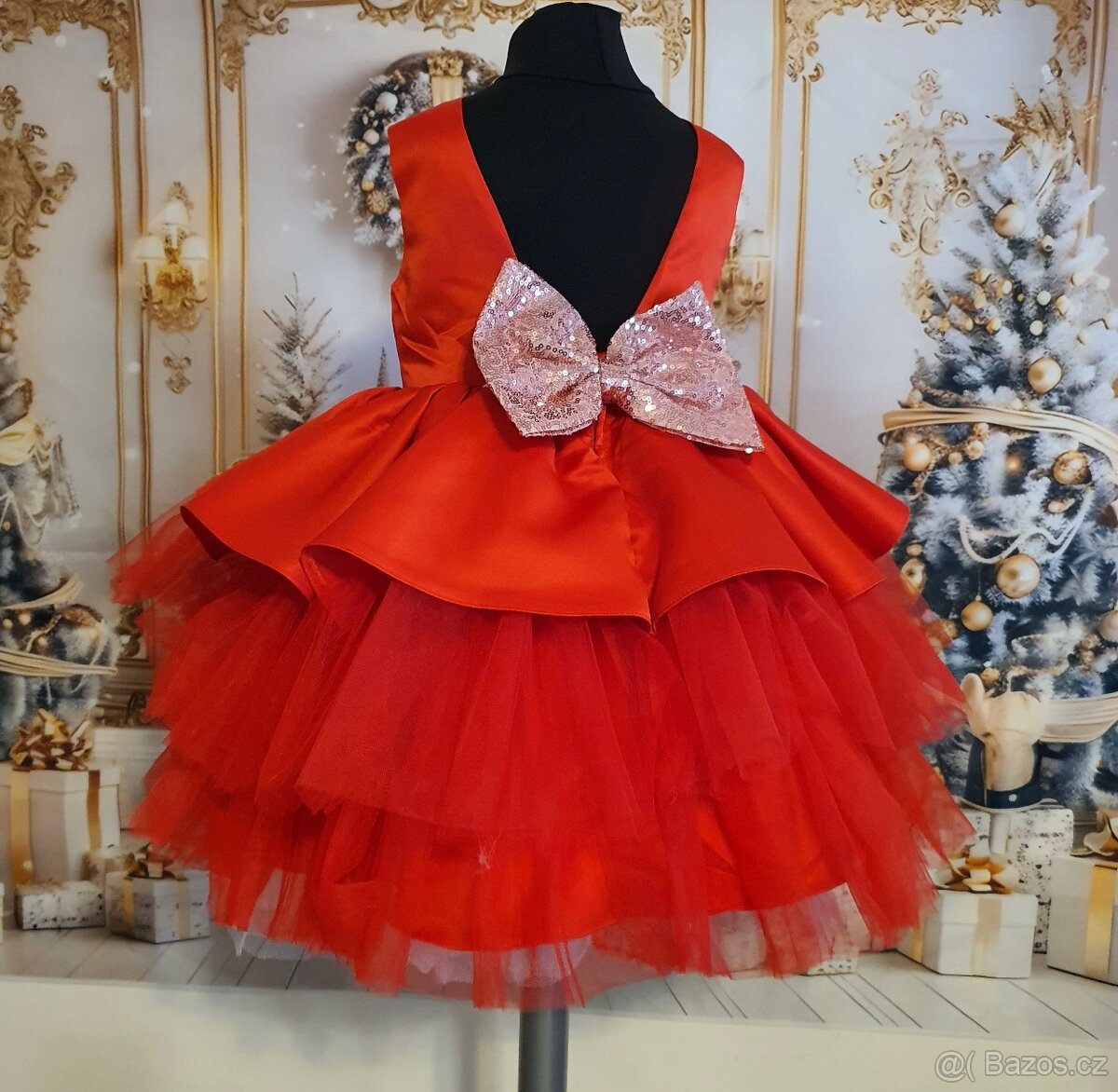 Dětské slavnostní šaty červené