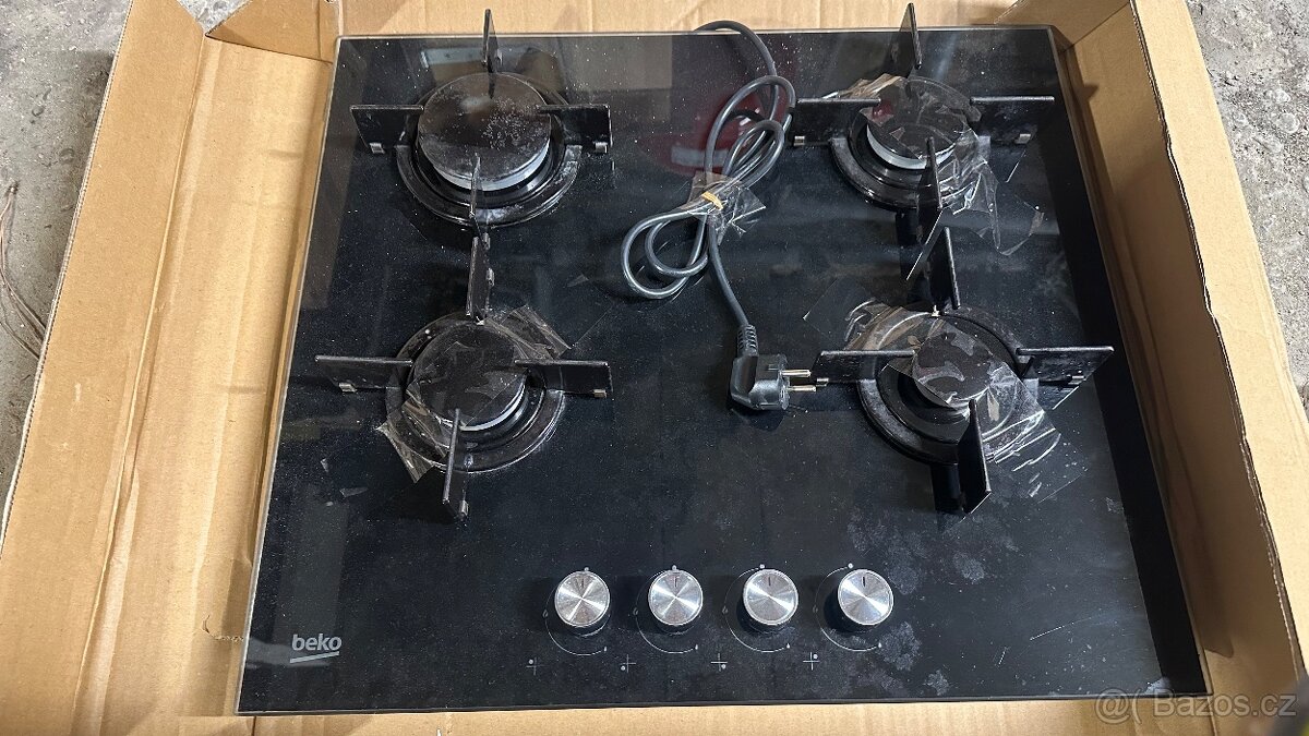 Plynová varná deska Beko HILG 64220 S – sklo – 4 hořáky