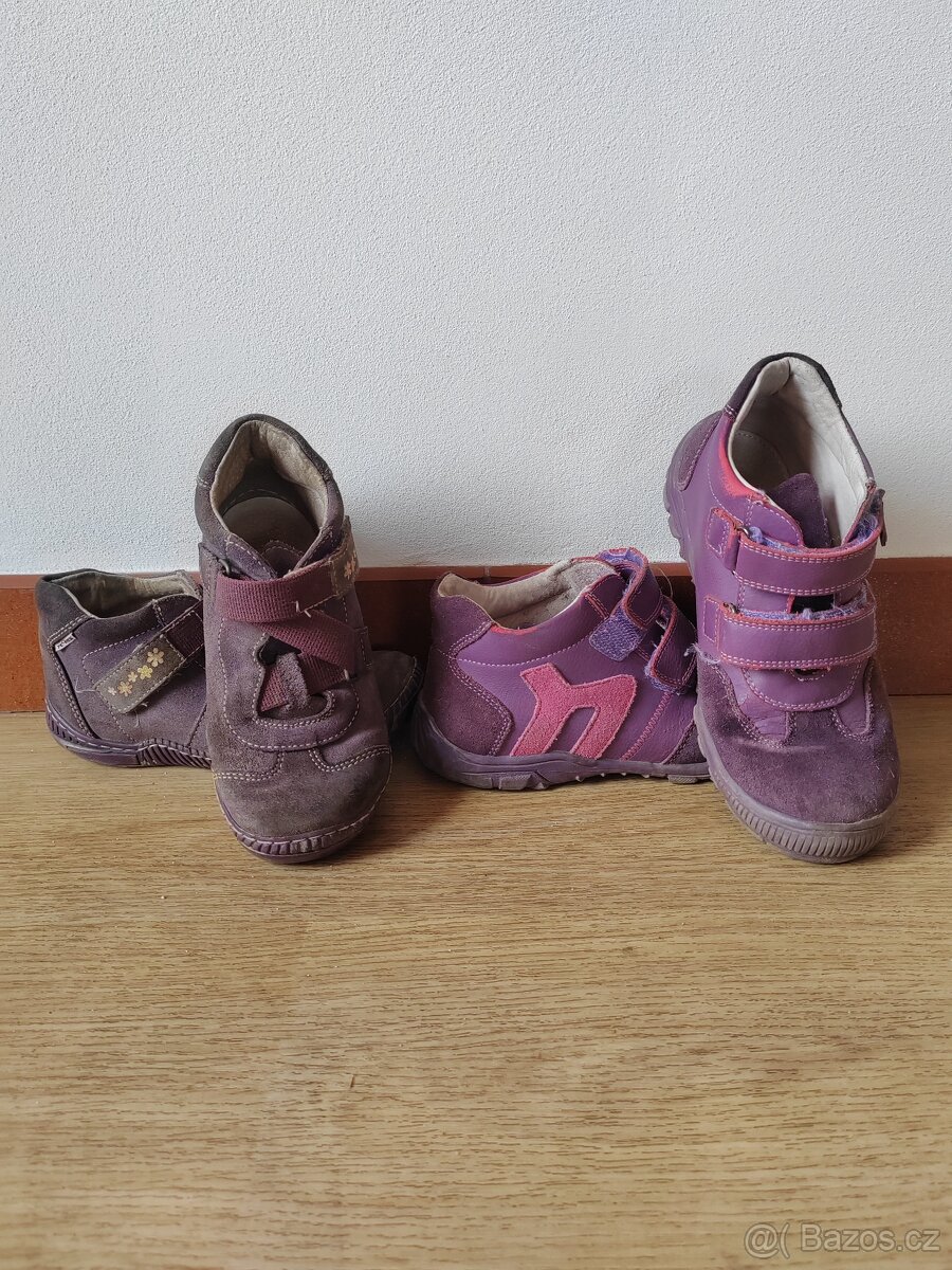 Pegres vel. 29, Protetika vel.33 celorožní kožené boty