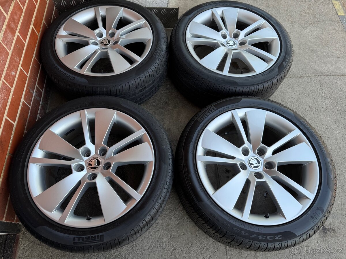 Alu 18" 5x112 orig. škoda "ZENITH" letní pneu SUP3