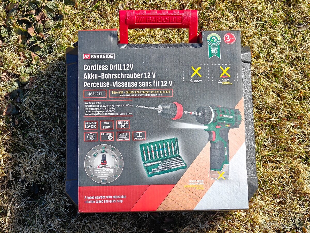 Aku vrtačka Parkside 12V + 2Ah baterka + nabíječka
