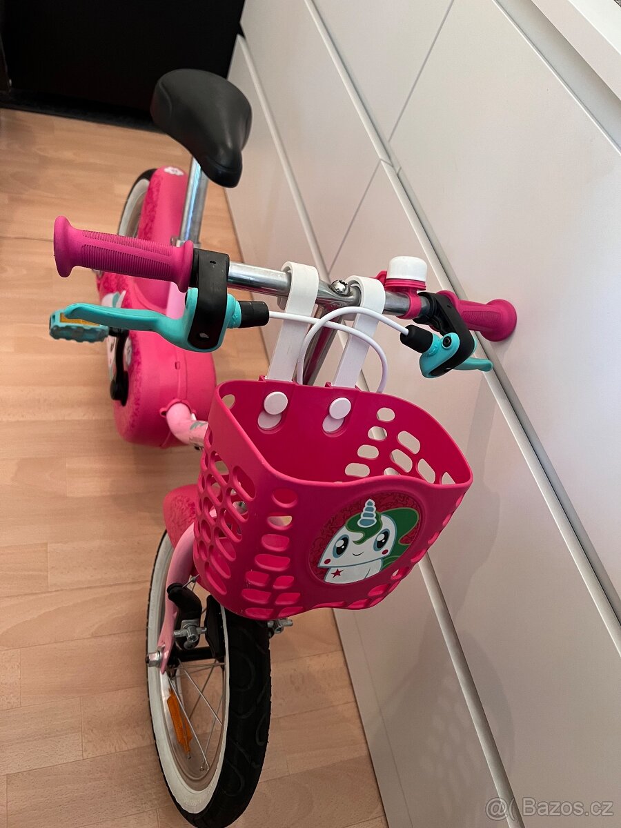 Dětské kolo Decathlon, růžové 14”, dívčí