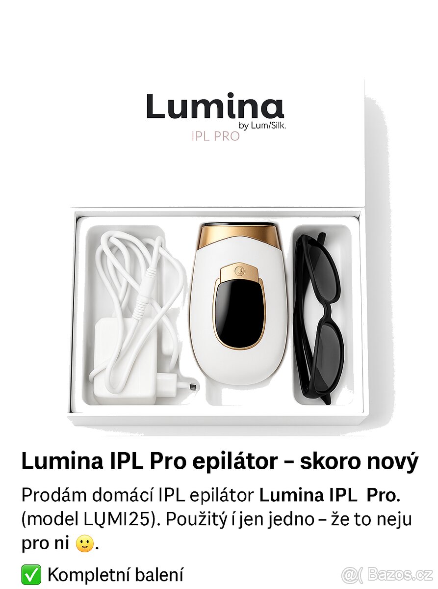 Lumina IPL Pro epilátor – skoro nový