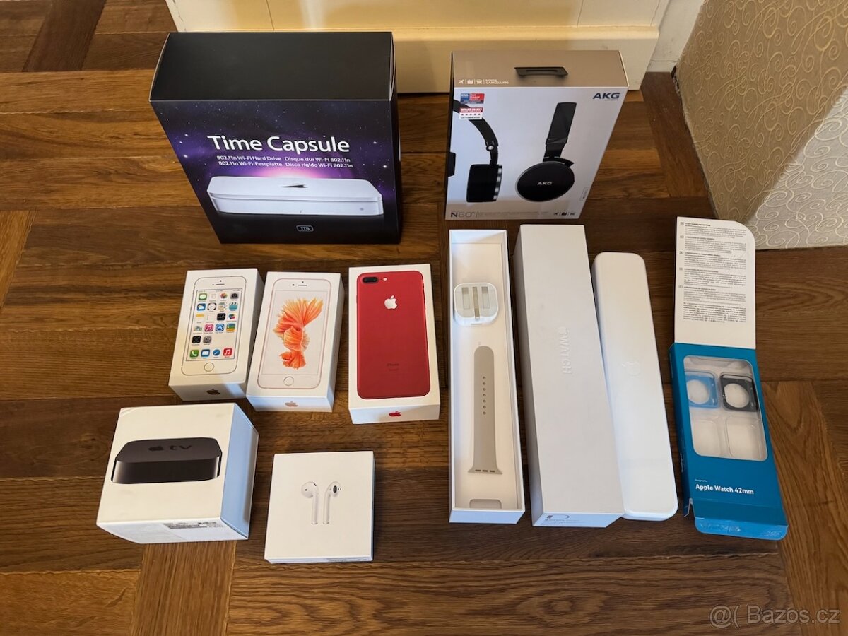 Apple krabičky Time Capsule, Iphone, Apple TV, Airpods