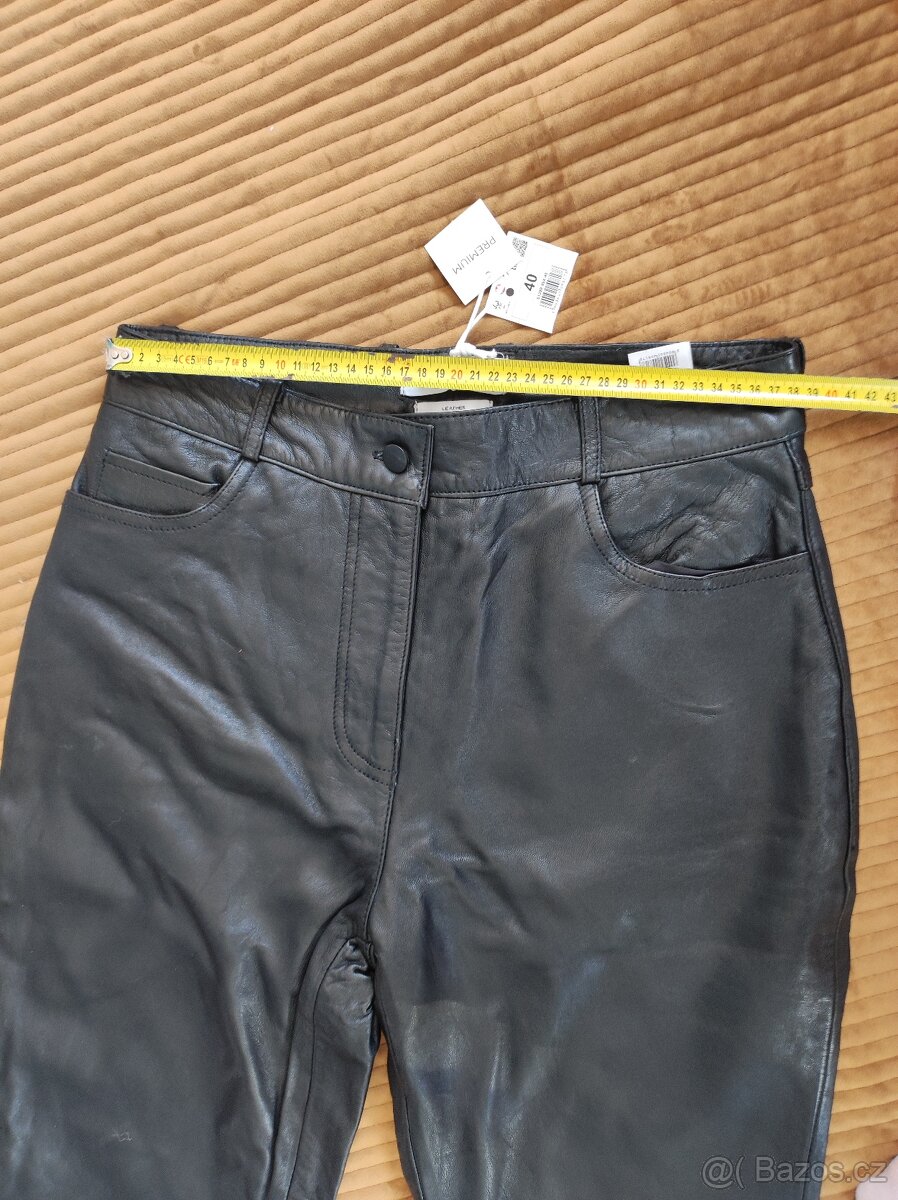 kalhoty kožené dámské nové, vel. 40